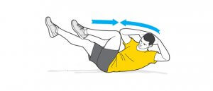 حرکت دوچرخه برای تقویت عضلات شکم
